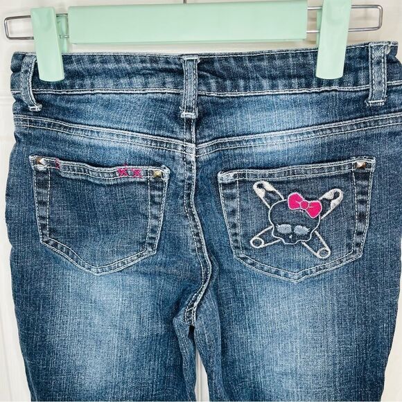 Monster High Kids Cropped Jeans Medium Embellished Blue 14 Slim - Picture 8 of 12